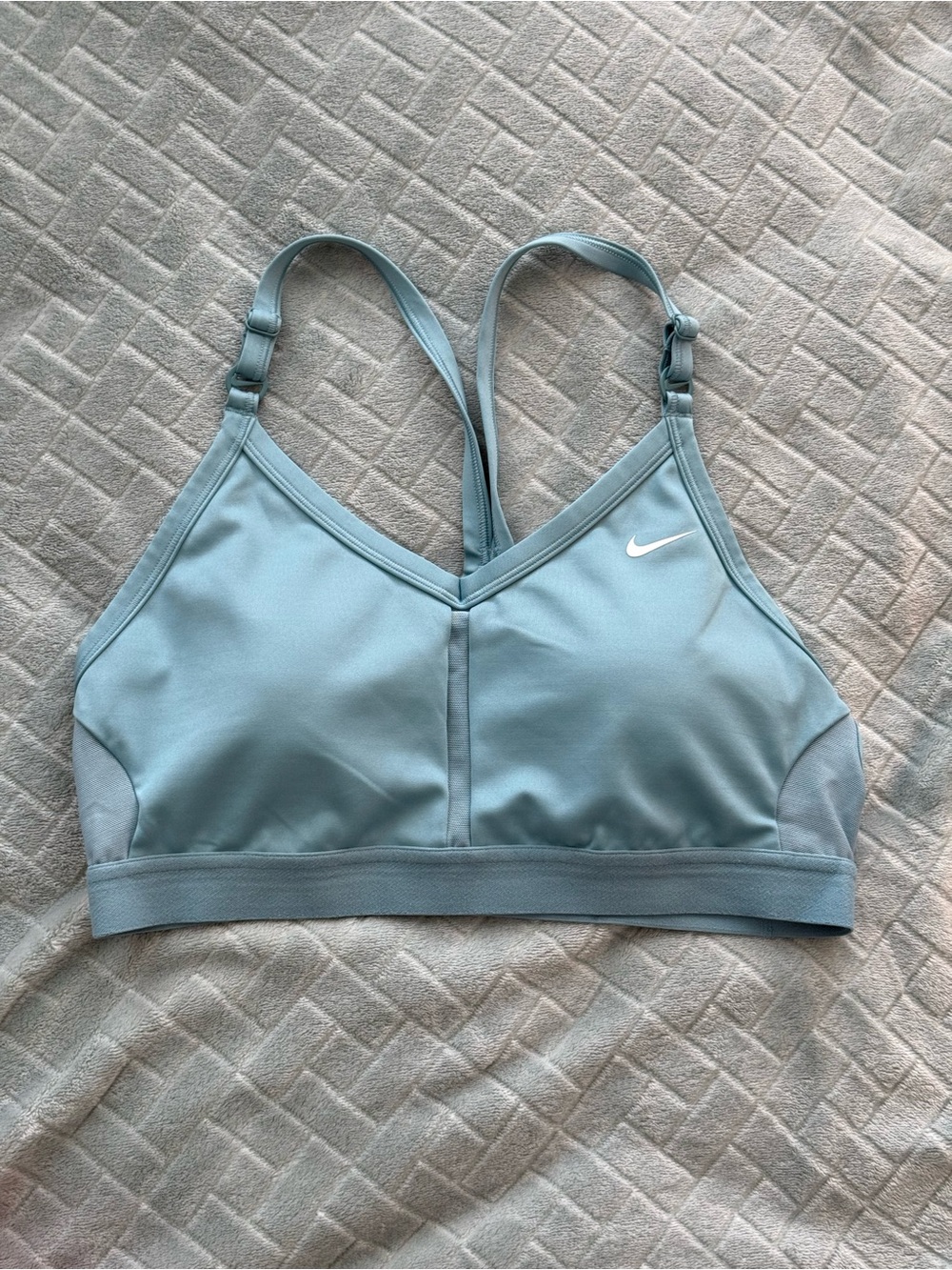 Nike Light Blue Strappy Low-Impact Sports Bra